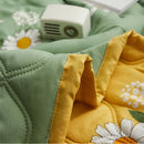 Axyaa Daisy Print Quilted Summer Quilt Set - Soft, Breathable, Washable, Comfortable