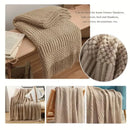 Axyaa Boho Knit Throw Blanket with Tassels | Woven Textured Plaid Chunky Vintage Style