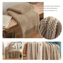 Axyaa Chunky Knit Throw Blanket with Tassels - Boho Farmhouse Style