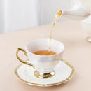 Axya Golden Coffee Pot & Cups Saucer Set - Luxury Ceramic Tea Set