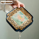 Axyaa Hand-painted Lotus Pot Holder Gaiwan Tea Tray Coasters