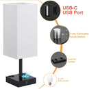 Axyaa Dimmable Rechargeable Table Lamp with White Lampshade