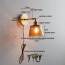 Axyaa LED Glass Wall Lamp Clear Amber Modern Nordic Design E27 Bathroom Light