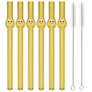 Axyaa Glass Boba Straws - Set of 12 Wide Clear Reusable Smoothie Straws