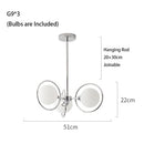 Axyaa Nordic Iron Ring Glass Ball LED Chandelier for Modern Living Room