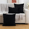 Geometric Gray Plush Pillow Covers for Couch Bed Sofa by Axyaa