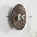 Axyaa Walnut Wood LED Round Wall Lamp for Bedroom & Living Room