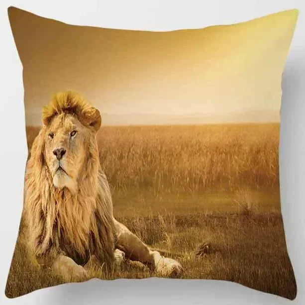 Axyaa African Lion Digital Print Pillowcase Decorative Cover