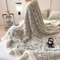 Axyaa Plush Fleece Throw Blanket for Sofa Bed - Warm Double Layer Plaid Blanket