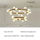 Axyaa Wood Branch Chandelier Pendant Light - Nordic Glass Hanging Lamp
