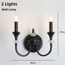 Axyaa Black Iron Crystal Chandelier Candle Lamp for Country Living Room