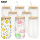 Axyaa 16oz Frosted & Clear Plastic Water Bottles Durable Reusable Portable DIY Drinkware