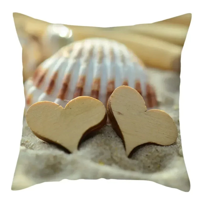 Natural Coastal Starfish Ocean Print Pillow Cover for Axyaa Home Décor