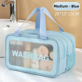 Axyaa Double Transparent PU Makeup Bag for Travel & Fitness Essentials