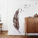 Axyaa Carved Feather Wall Stickers - Home Decor Self Adhesive Living Room Decals