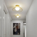 Industrial Ceiling Light Axyaa Straw Hat Glass Ball Lamp Nordic Creative Black or Gold