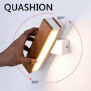 Axyaa Solid Wood LED Wall Lamp | Adjustable Nordic Bedside Lighting
