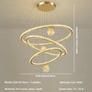 Axyaa Crystal Pendant Chandelier: Modern Living Room Steel Glass Globe LED Lighting