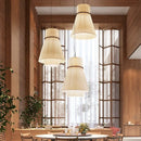 Axyaa Minimalist Fabric Pendant Light with LED for Dining Table Décor