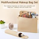 Axyaa Silicone Makeup Bag Set with Chain, Brush Holder & Sponge Holder