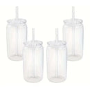 Axyaa 16oz Frosted Straw Water Bottle Bamboo Lid Iced Coffee Cup Reusable Drinkware