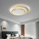 Axyaa Gold Acrylic LED Round Ceiling Lamp - Modern Minimalist Nordic Chandelier