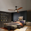 Axyaa 52" Black Retro Ceiling Fan Light Control Home Bedroom Lounge Outdoor