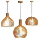 Axyaa Wooden Birdcage Pendant Light: Creative Zen Decoration for Living Room & Restaurant