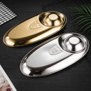 Axyaa Stainless Steel Golden Snack Plate for Serving, Restaurant Tableware