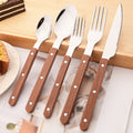 Axyaa Wooden Handle Cutlery Set Stainless Steel Western Tableware Flatware