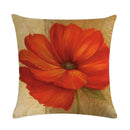 Axyaa Retro Rose Linen Pillowcase 45*45cm - Furniture Decorative Cushion Cover