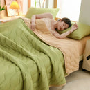 Axyaa Floral Summer Blanket & Pillowcase Set - Soft Knitted Duvet, Breathable & Skin-Friendly