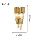 Axyaa Luxury Crystal LED Wall Light Gold Stainless Steel Bedroom Home Decor