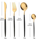 Axyaa Gold Stainless Steel Cutlery Set - 24 Piece Dinnerware Flatware Set