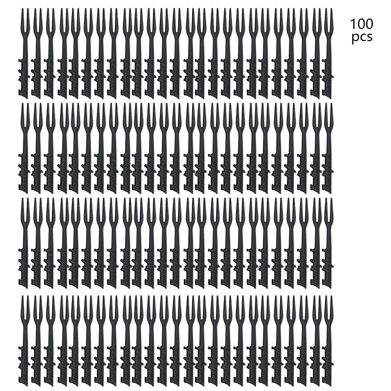 Axyaa 100PCS Plastic Fruit Fork Set for Home, Restaurant, Picnic, Camping - Reusable