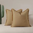 Axyaa Solid Color Cushion Cover 50X50 Cotton Throw Pillowcase for Home and Sofa