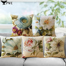 Axyaa Flower Print Cushion Cover 45*45cm Home Decor Sofa Pillow