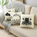 Axyaa Halloween Pumpkin Owl Bat Linen Throw Pillowcase