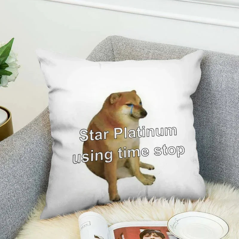 Axyaa Shiba Inu Pillow Cover for Decorative Home and Car Cushions