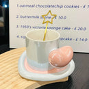 Axyaa Heart Handle Ceramic Coffee Mug and Saucer Set