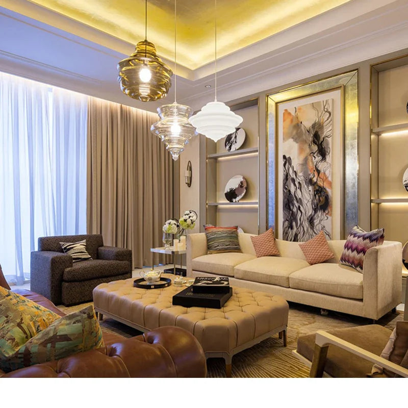 Axyaa Glass Chandelier: Modern Art Dining Room & Living Room Lighting