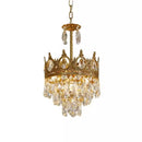 Axyaa Rustic Crown Crystal Chandelier for Bedroom Living Room Foyer Lighting