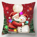 Axyaa LED Christmas Pillowcase with Santa Claus Snowman Reindeer Pattern