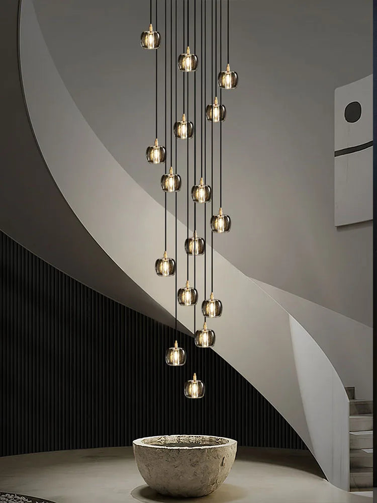 Axyaa Black\Gold Chandeliers: Modern LED Ceiling Crystal LightingBuilderInterface: Loft Pendant Lamp