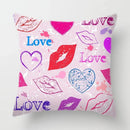 Axyaa Red Lips Heart Pillow - Black Love Sofa Car Cushion Cover