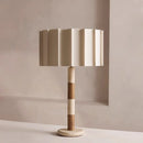 Axyaa Vintage Fabric Ceramic Floor Lamp Luxury Solid Wood Standing Light