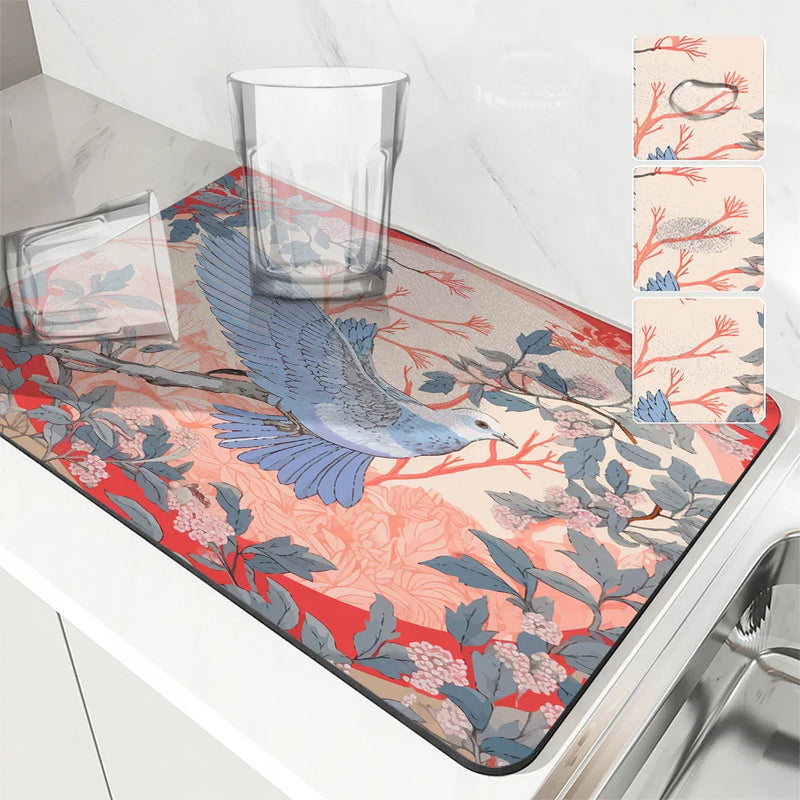 Axyaa Absorbent Draining Mat for Kitchen and Bathroom