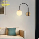 Axyaa Luxury Gold/Black LED Wall Lamp Industrial Semicircular Design