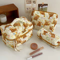 Axyaa Floral Cosmetic Bag Set - 3pcs Portable Toiletry Organizer for Women