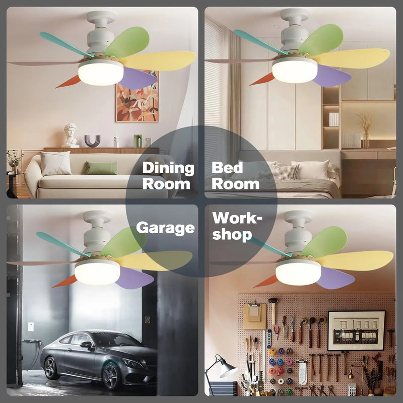 Axyaa Ceiling Fan Light with Remote Control & LED - E27 Socket